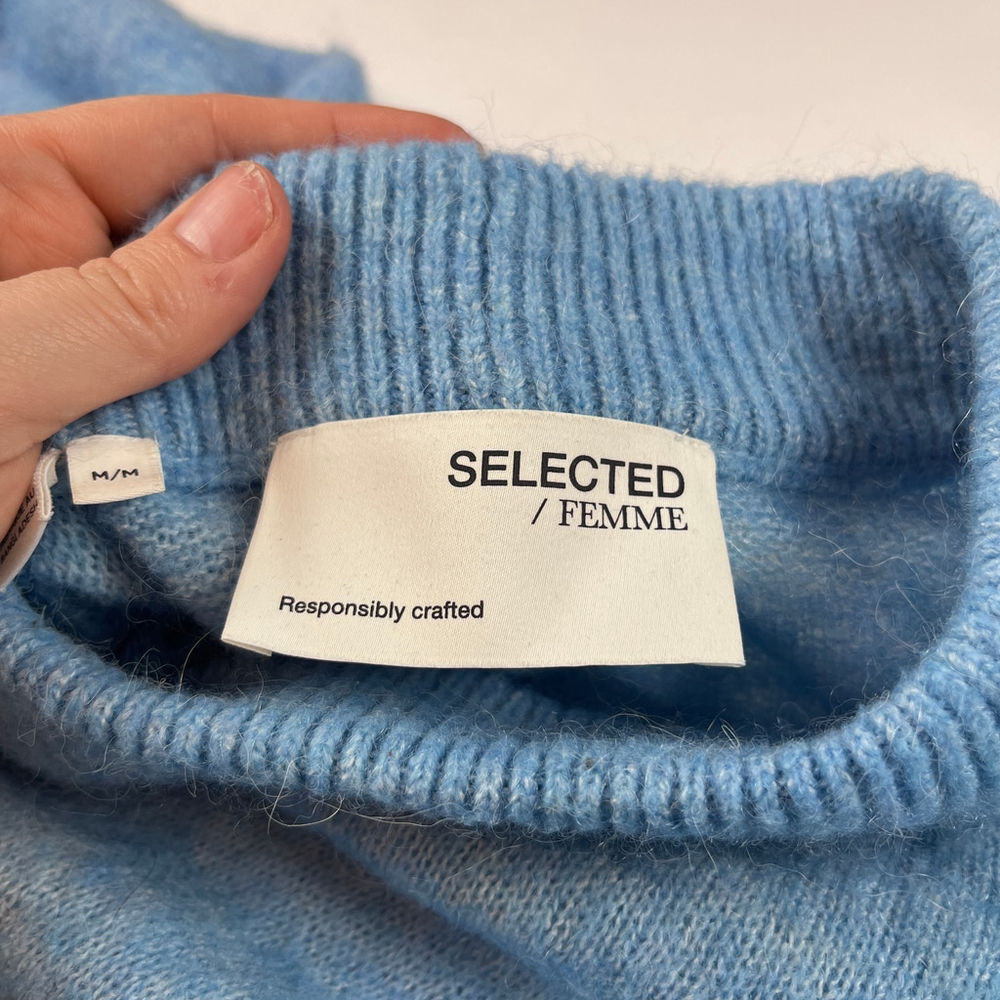 Selected / Femme wool knit sweater puff sleeve size M - Picture 8 of 10